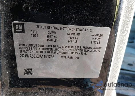 2010 Chevrolet Impala Ls из США, поврежденный, VIN 2G1WA5EK8A1161256